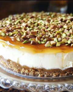 Honey Pistachio Baklava Cheesecake